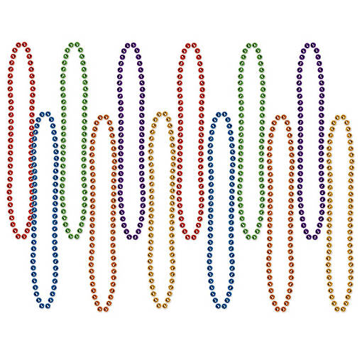 Beistle - Party Beads - Small Round - Multicolor - 12 Pack