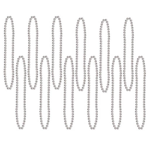Beistle - Party Beads - Small Round - Silver - 12 Pack