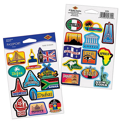 Beistle - Passport Stickers - 12 Pack