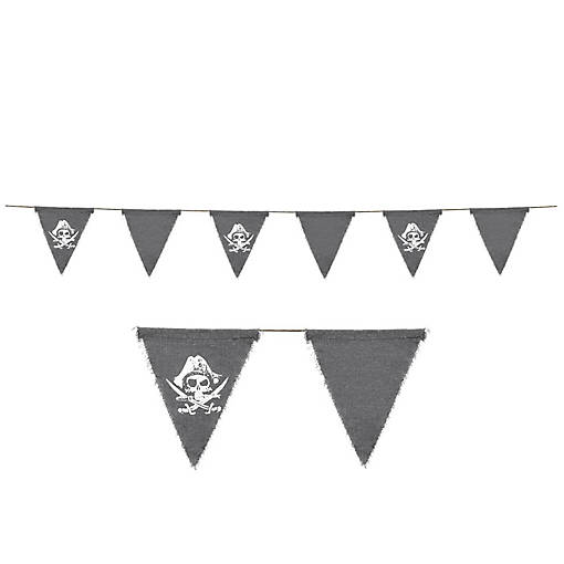 Beistle - Pirate Fabric Pennant Banner - 12 Pack