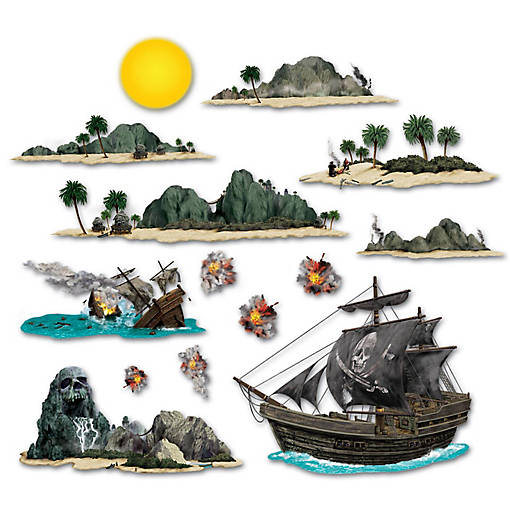 Beistle - Pirate Ship &amp; Island Props - 12 Pack