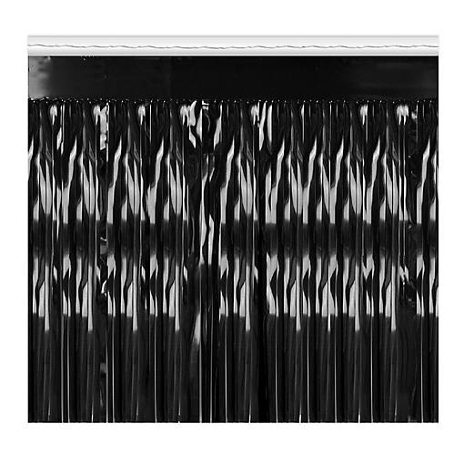Beistle - Pkgd 1-Ply Metallic Fringe Drape - Black - 6 Pack