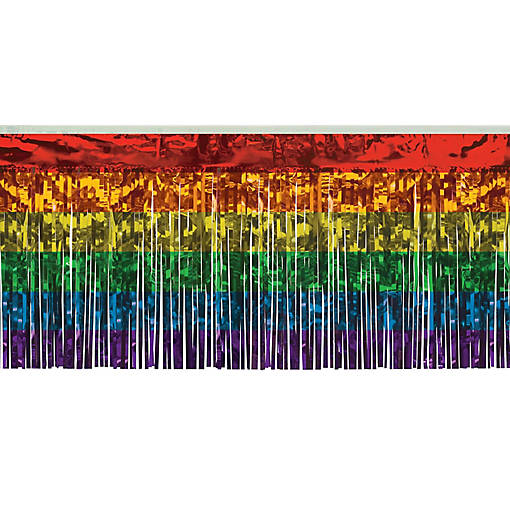 Beistle - Pkgd 1-Ply Metallic Fringe Drape - Multicolor - 6 Pack