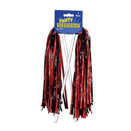Beistle - Pkgd Poly Shakers - 512 Strand - Black and Red - 24 Pack
