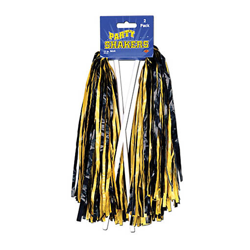 Beistle - Pkgd Poly Shakers - 512 Strand - Black and Yellow - 24 Pack
