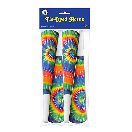 Beistle - Pkgd Tie-Dyed Horns - 48 Pack