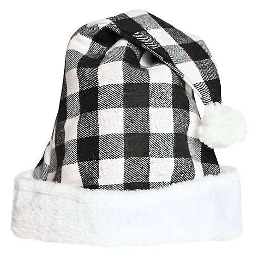 Beistle - Plaid Santa Hat - White - 12 Pack
