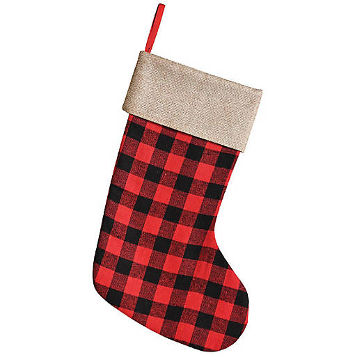 Beistle - Plaid Stocking - Red - 12 Pack