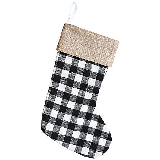 Beistle - Plaid Stocking - White - 12 Pack