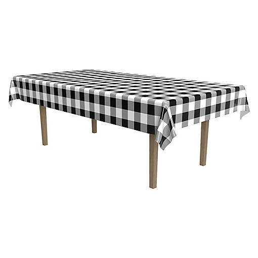 Beistle - Plaid Tablecover - Black - 12 Pack