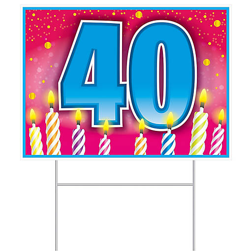 Beistle - Plastic "40" Birthday Yard Sign - 6 Pack