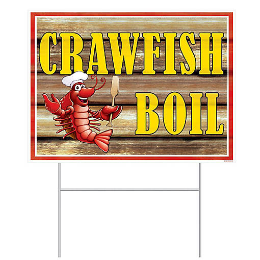 Beistle - Plastic Crawfish Boil Yard Sign - 6 Pack