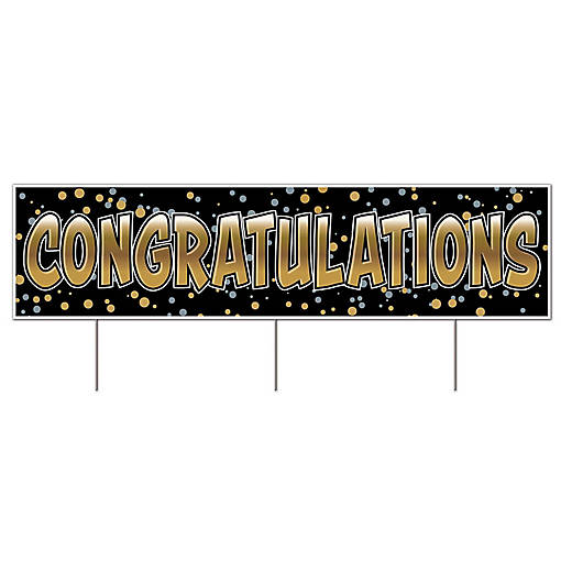 Beistle - Plastic Jumbo Congratulations Yard Sign - 6 Pack