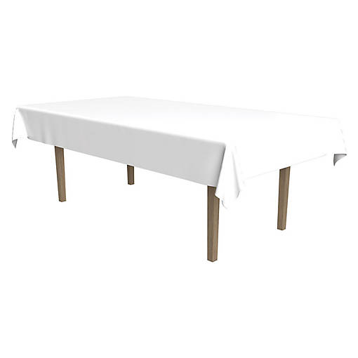 Beistle - Plastic Rectangular Tablecover - White - 12 Pack