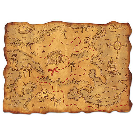 Beistle - Plastic Treasure Map - 12 Pack