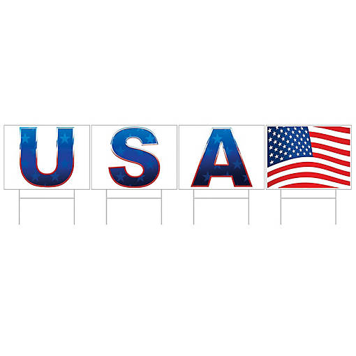 Beistle - Plastic USA Yard Sign - 6 Pack