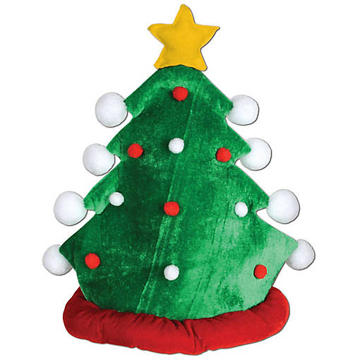 Beistle - Plush Christmas Tree Hat - 12 Pack