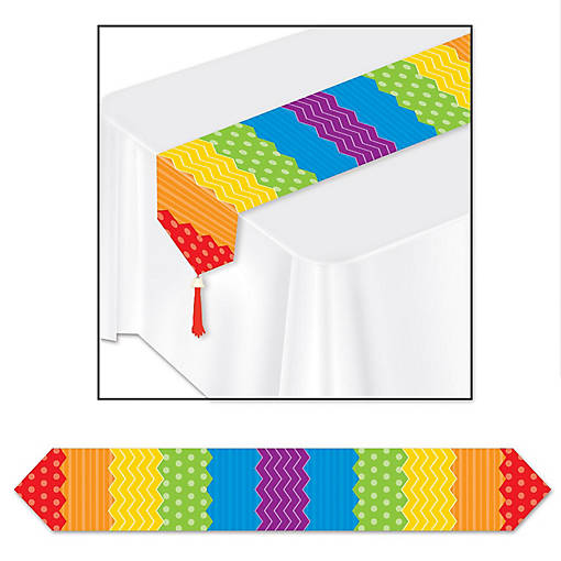 Beistle - Printed Dots &amp; Stripes Table Runner - 12 Pack