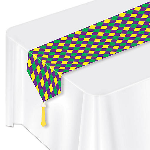 Beistle - Printed Mardi Gras Table Runner - 12 Pack