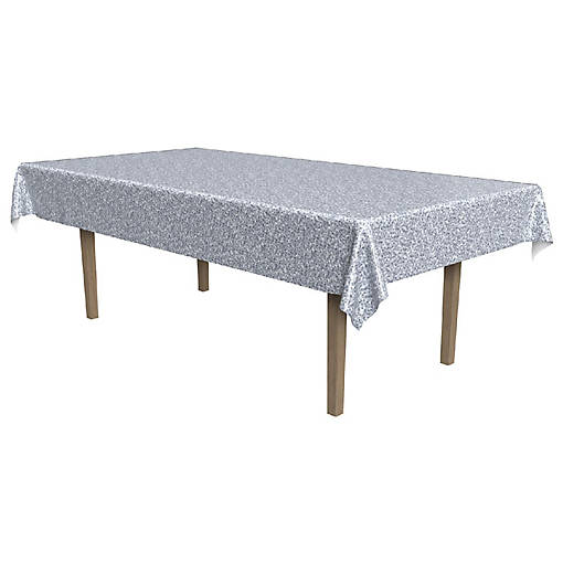 Beistle - Printed Sequined Tablecover - Silver - 12 Pack