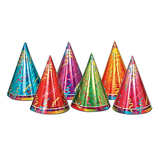 Beistle - Prismatic Cone Hats - 12 Pack