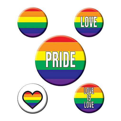 Beistle - Rainbow Party Buttons - 12 Pack