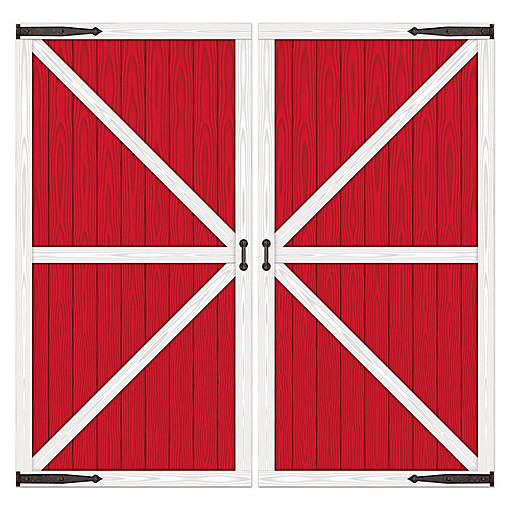 Beistle - Red Barn Door Props - 12 Pack