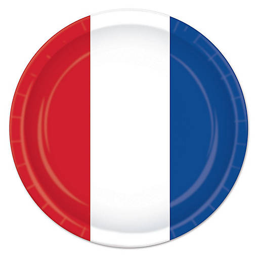 Beistle - Red, White &amp; Blue Plates - 12 Pack