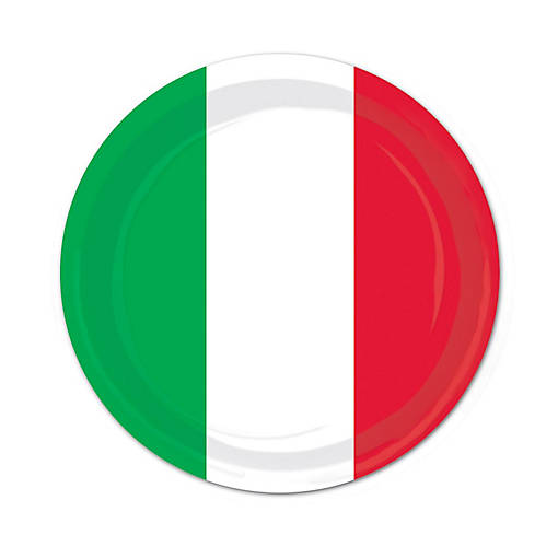 Beistle - Red, White &amp; Green Plates - 9" - 12 Pack
