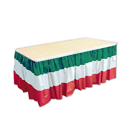 Beistle - Red, White &amp; Green Table Skirting - 6 Pack