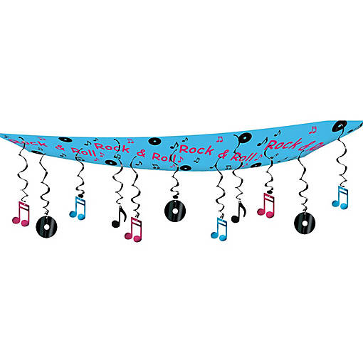 Beistle - Rock &amp; Roll Ceiling Decor - 6 Pack