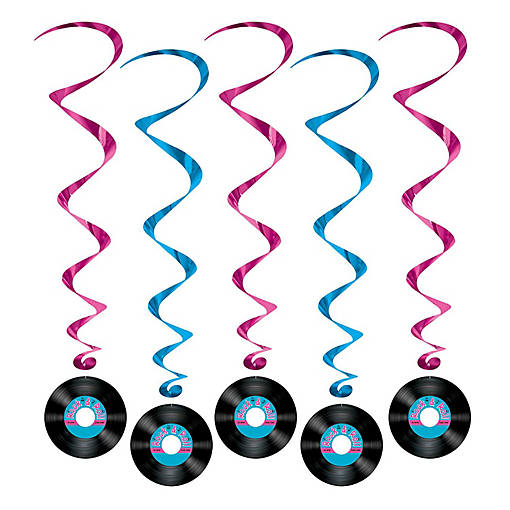Beistle - Rock &amp; Roll Record Whirls - 6 Pack