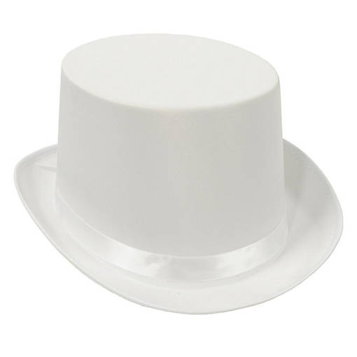 Beistle - Satin Sleek Top Hat - White - 6 Pack