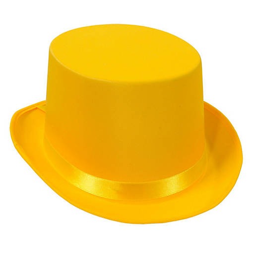 Beistle - Satin Sleek Top Hat - Yellow - 6 Pack