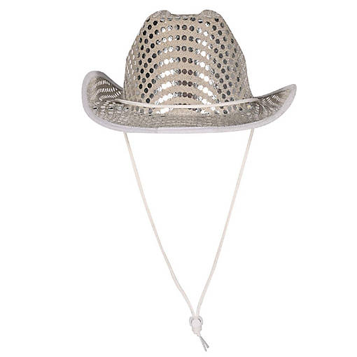 Beistle - Sequined Cowboy Hat - Silver - 6 Pack