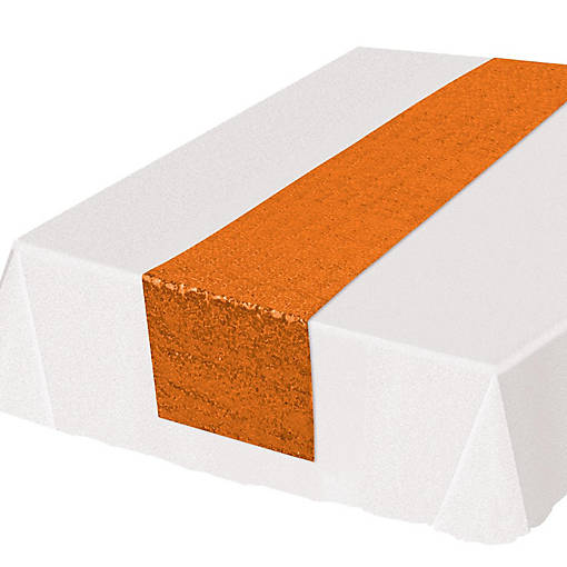 Beistle - Sequined Table Runner - Orange - 12 Pack