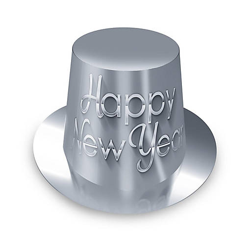 Beistle - Silver New Year Hi-Hat - 25 Pack