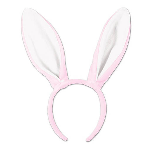 Beistle - Soft-Touch Bunny Ears - White and Pink - 12 Pack