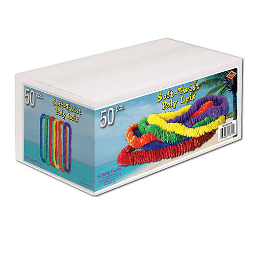 Beistle - Soft-Twist Poly Leis w/Labeled Carton - Multicolor - 1 Pack