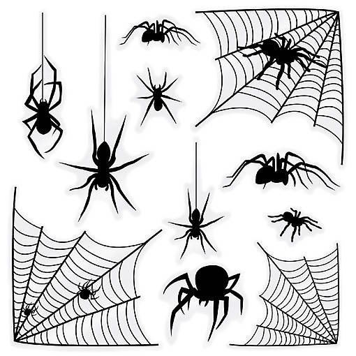 Beistle - Spider &amp; Spider Web Silhouette Clings - 12 Pack