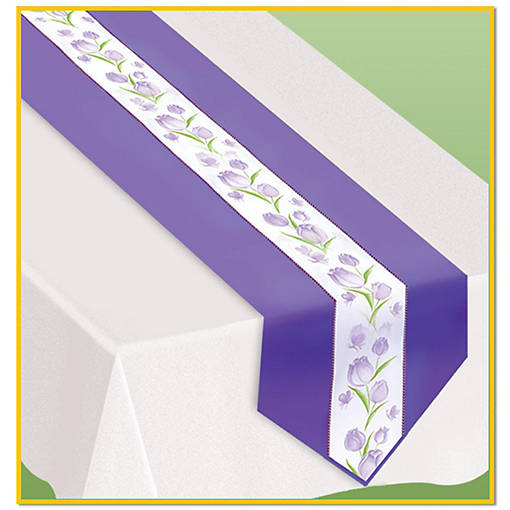 Beistle - Spring Tulips Fabric Table Runner - 6 Pack