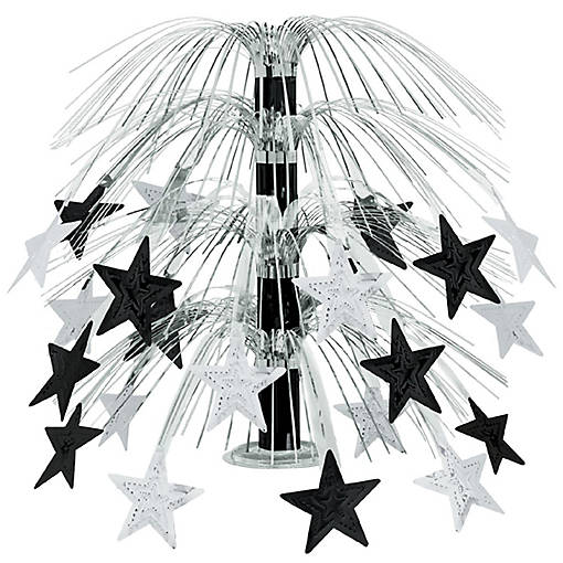 Beistle - Star Cascade Centerpiece - Silver and Black - 6 Pack