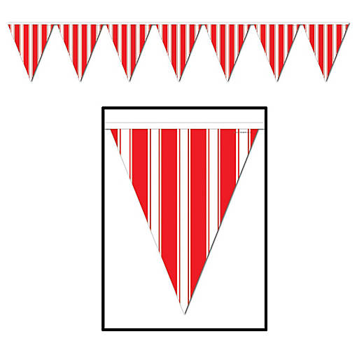 Beistle - Striped Pennant Banner - 12 Pack