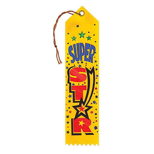 Beistle - Super Star Award Ribbon - 6 Pack
