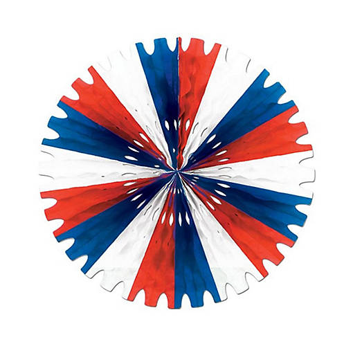 Beistle - Tissue Fan - Red, White and Blue - 12 Pack