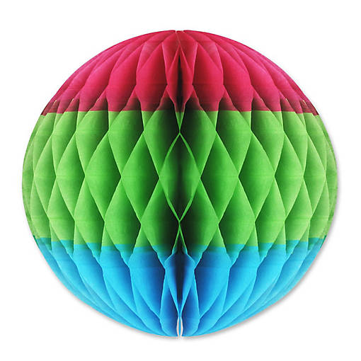 Beistle - Tri-Color Tissue Ball - Multicolor - 12 Pack
