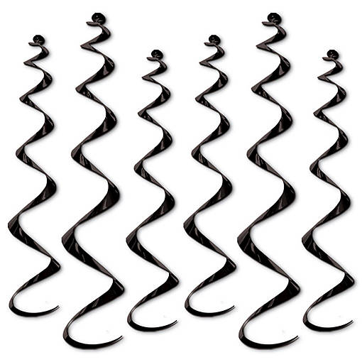 Beistle - Twirly Whirlys - Black - 6 Pack