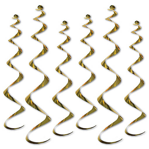 Beistle - Twirly Whirlys - Golden - 6 Pack