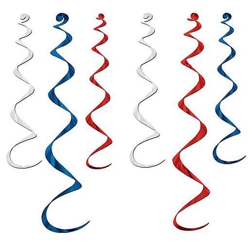 Beistle - Twirly Whirlys - Red, White and Blue - 6 Pack