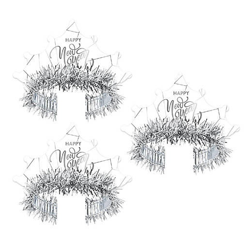 Beistle - White New Year Silver Tiara - 50 Pack